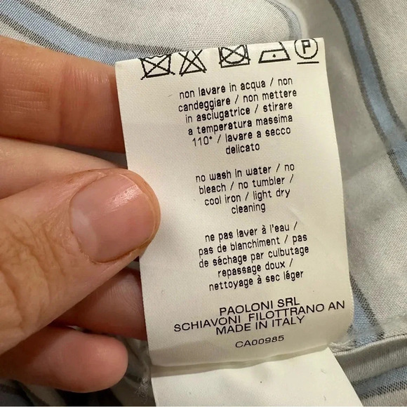 MSGM Striped Aline Flowy Skirt Size EU 40 US 4 White Blue - Picture 10 of 10